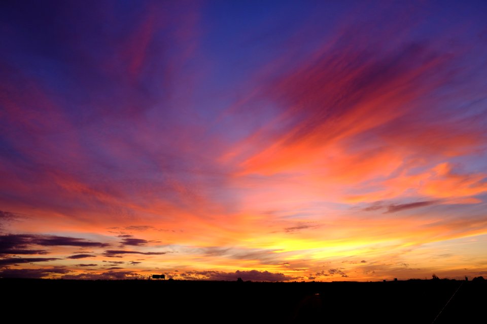 Sky Afterglow Red Sky At Morning Horizon