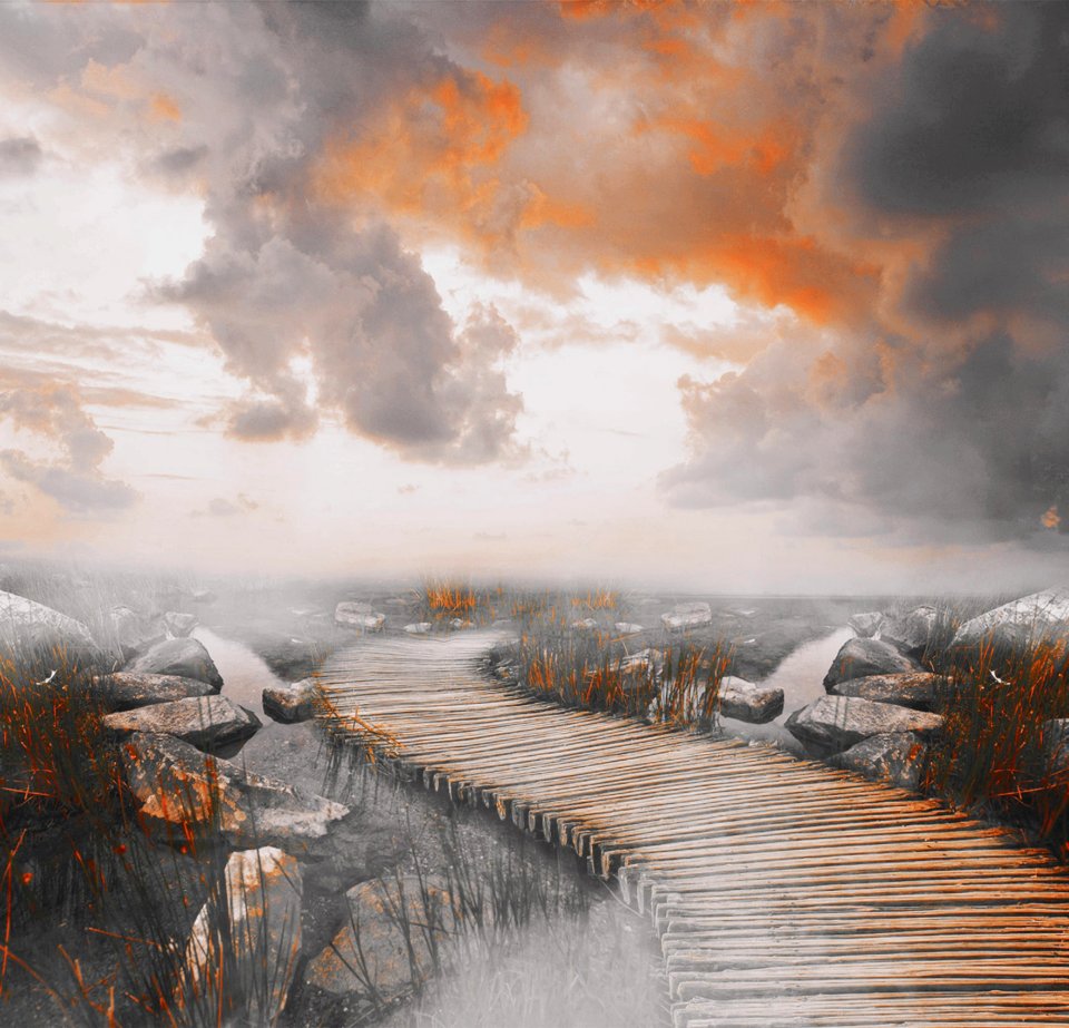 Sky Painting Wetland Morning