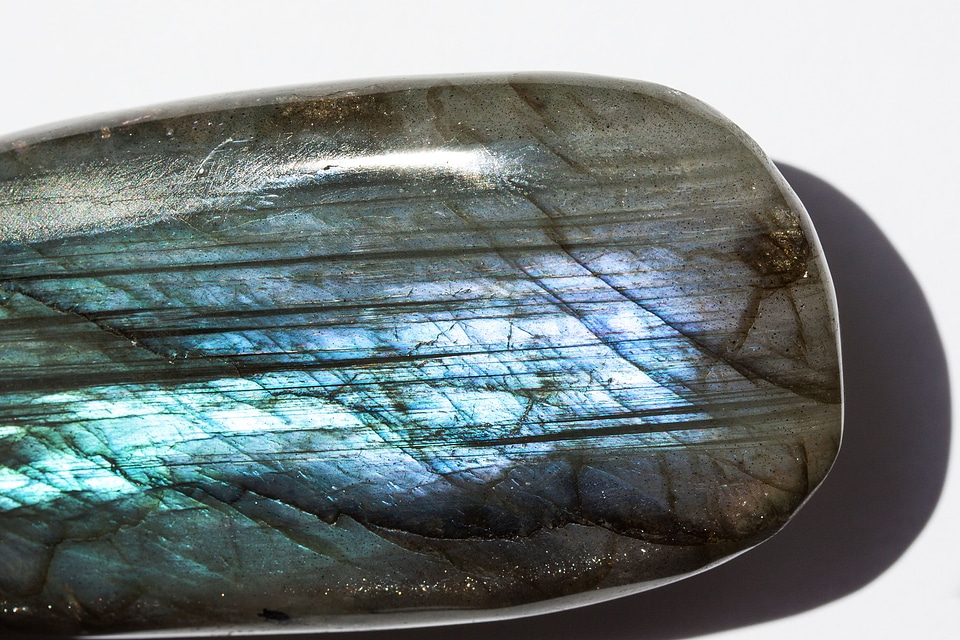 Polished bluish blue