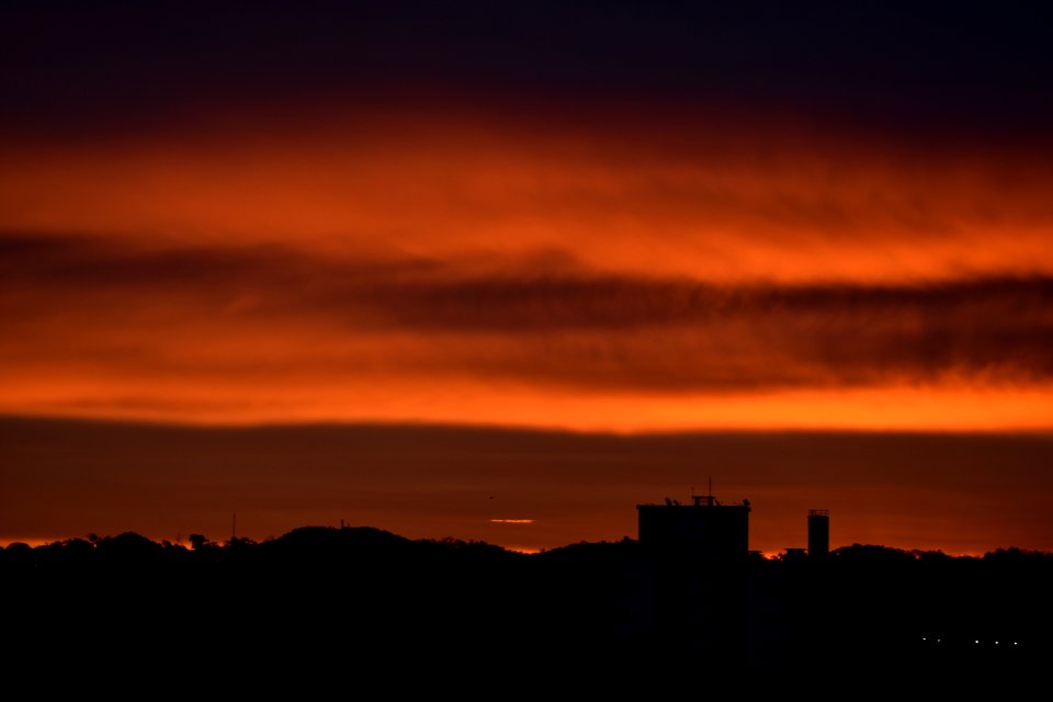 Sky Afterglow Skyline Horizon