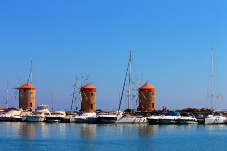 Windmill Sky Sea Marina photo