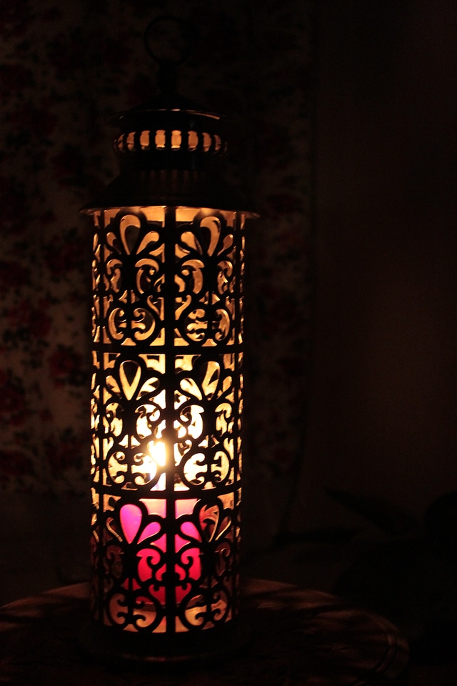 Red candle red illuminated candle decoration