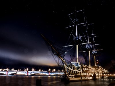 Sailing Ship Tall Ship Ship Night photo