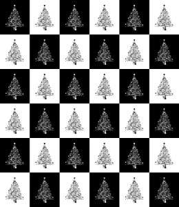 Black And White Pattern Design Christmas Tree photo