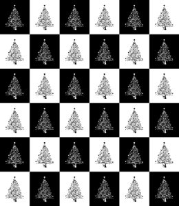 Black And White Pattern Design Christmas Tree