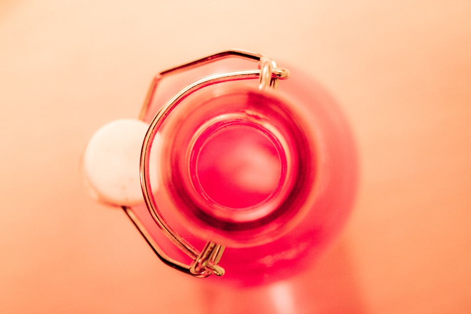 Glass circle red