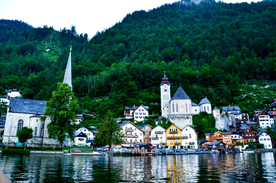 Buildings Against Mountain