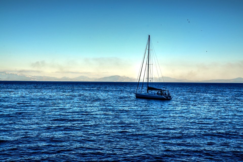 White Sailing Boat On Bodies Of Water