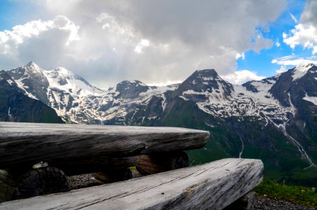 Low Angle View Of Mountain Covered By Snow
