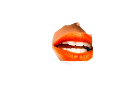 Photography Of Womans Orange Lip photo