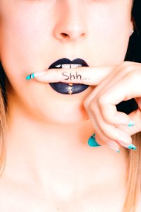 Woman With Black Lipstick photo