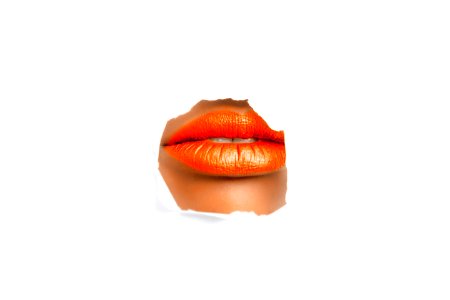 Woman With Orange Lipstick photo