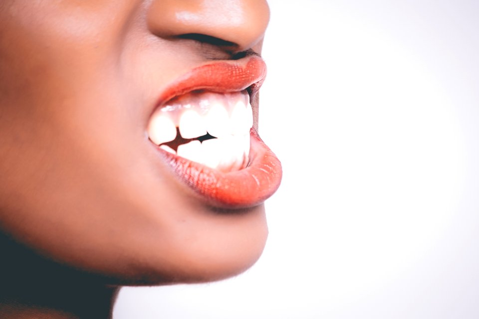 Woman Wearing Red Lipstick photo