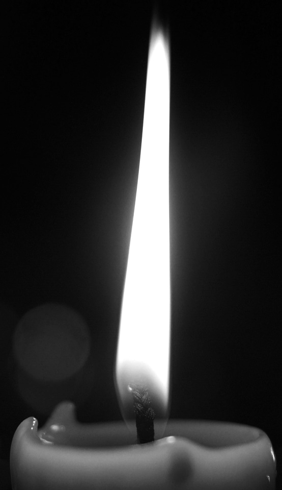 Candlelight burning fire