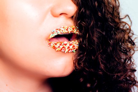 Woman With Sprinkle On Lips photo