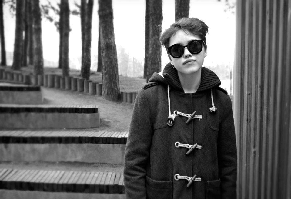White Photograph Black Sunglasses