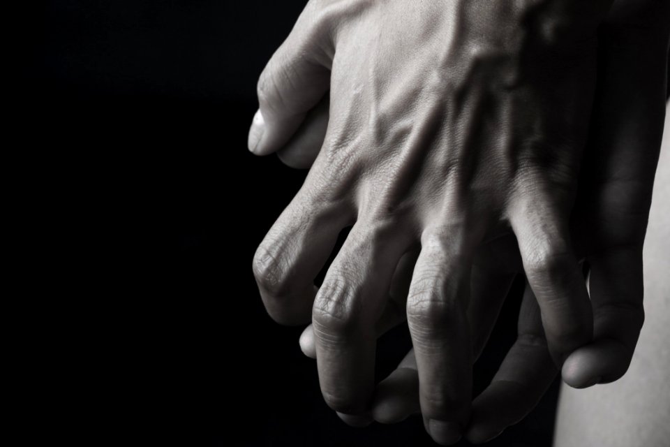 Two Hands About To Hold Grayscale Photography