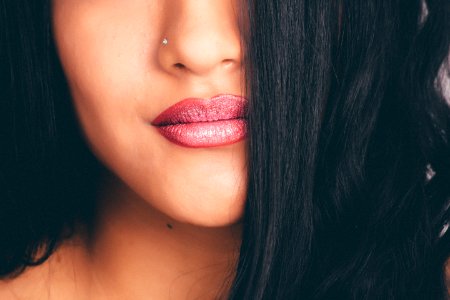 Woman With Silver-colored Nose Pin