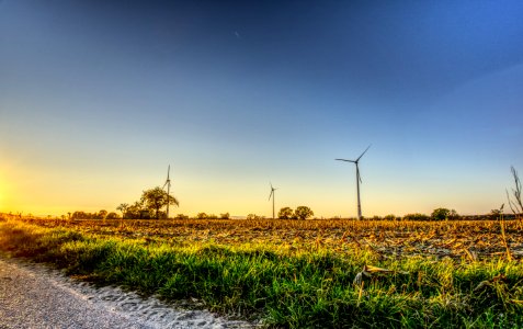 Field Sky Ecosystem Windmill photo