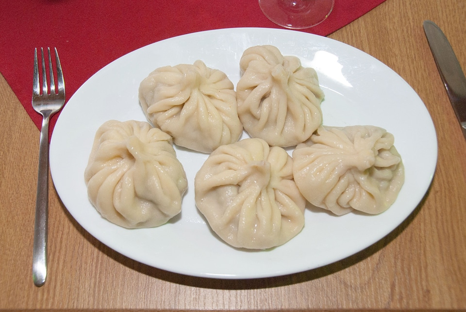 Eat khinkali georgian cuisine
