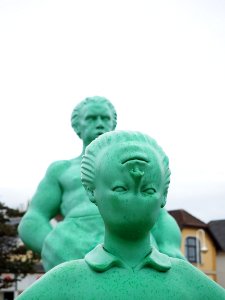 Green Statue Sculpture Head