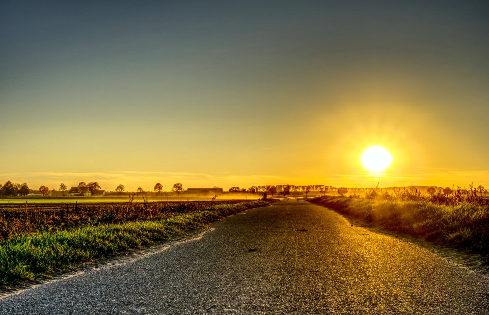 Road Sky Yellow Horizon