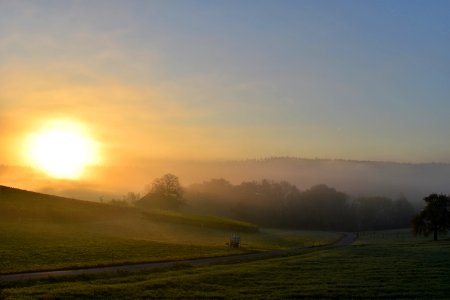 Sky Field Dawn Morning