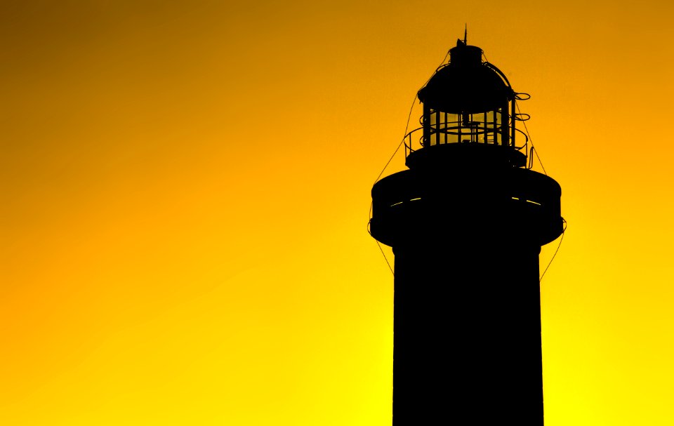 Yellow Sky Silhouette Tower