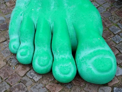 Green Leg Foot Shoe photo