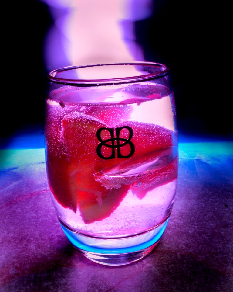 Clear Glass With Strawberry Inside