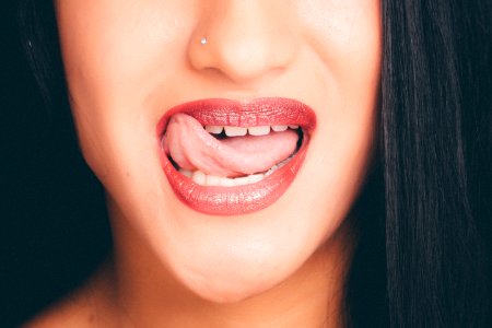 Woman Showing Her Tongue photo