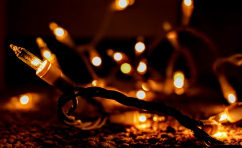 Yellow Lit String Lights photo