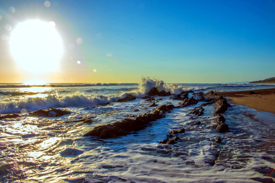 Portrait Photography Of Seashore And Sun