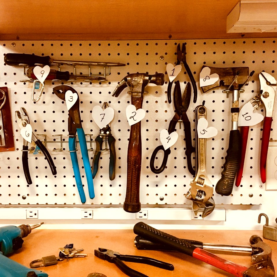 Handheld Tools Hang On Workbench