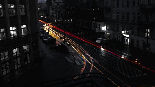 Time Lapse Photography Of Car Headlight On Asphalt Road photo