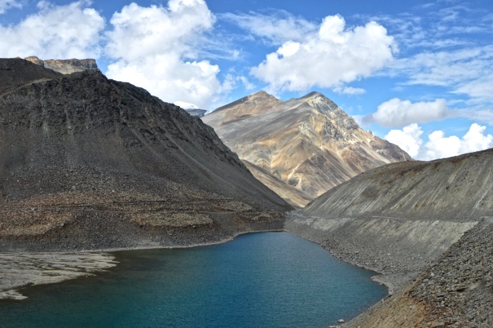 Body Of Water Between Mountains