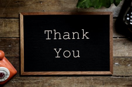 Thank You Text On Black And Brown Board