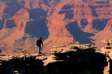Birds Eye-view Of A Man On Grand Canyon Mountain