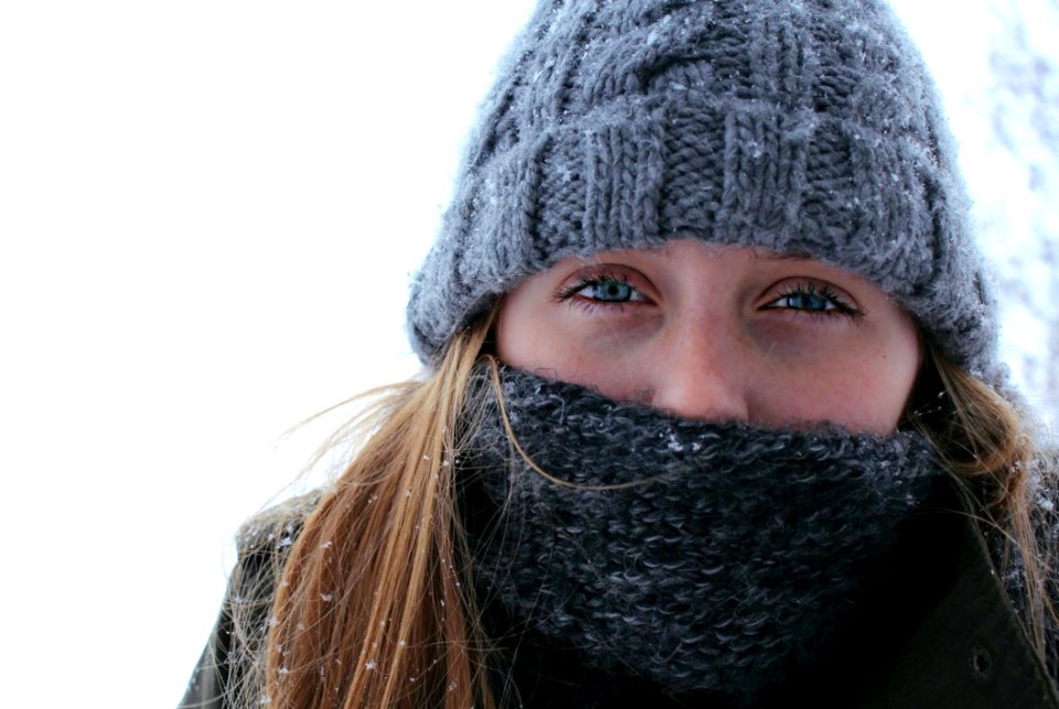 Woman Wearing Gray Knitted Cap photo