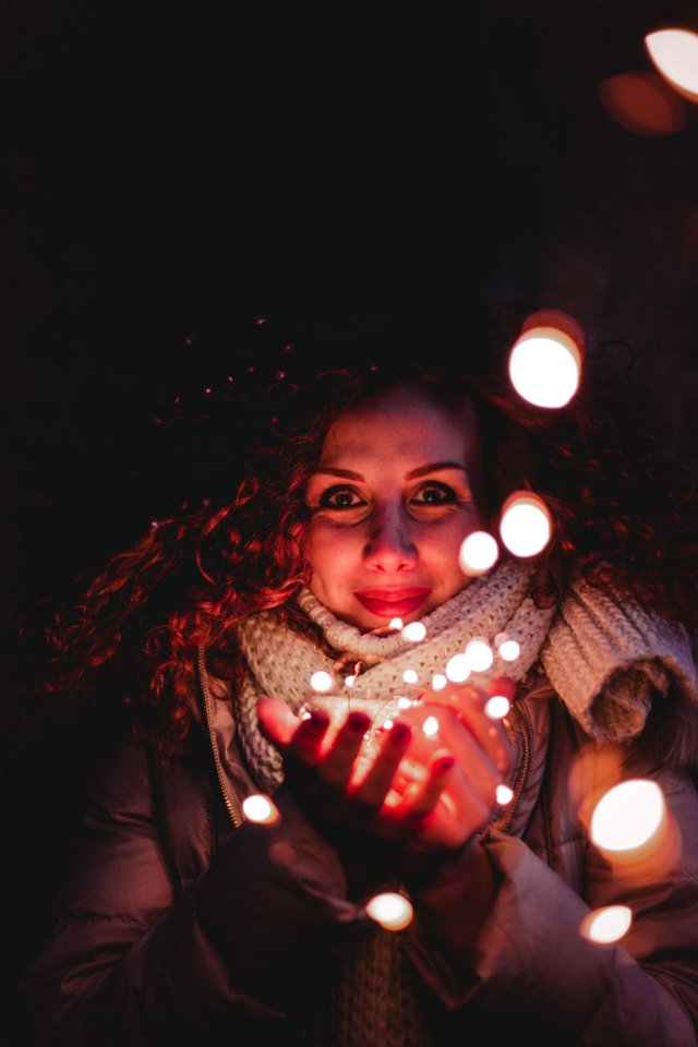 Woman In Brown Knit Scarf And Jacket