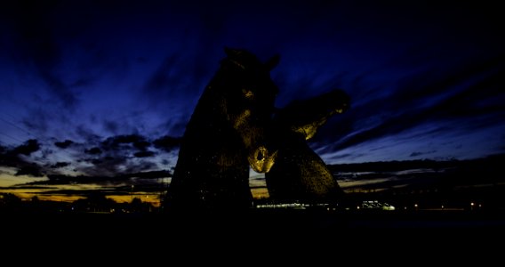 Two Black Horse Statues