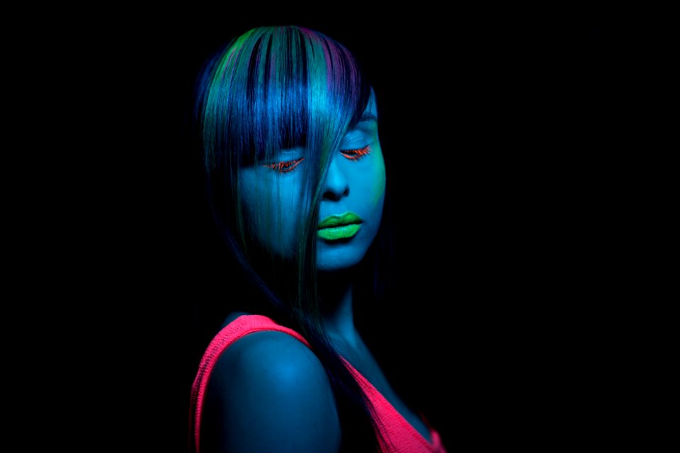 Beauty Neon Close Up Black Hair