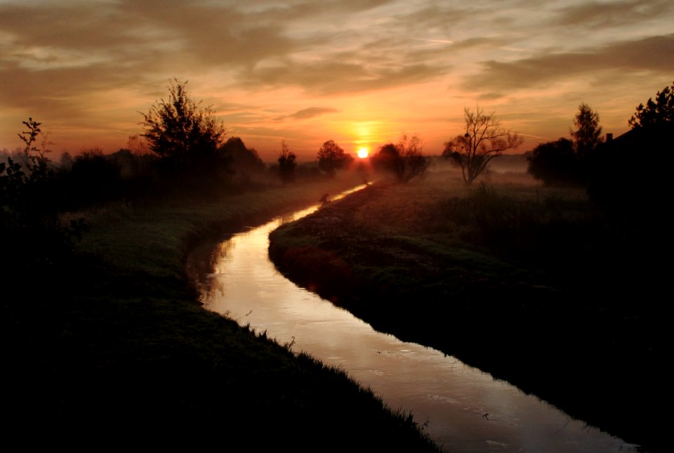 Waterway Sky Dawn Sunrise