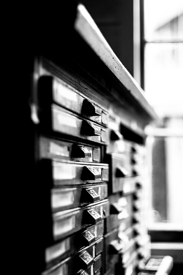 Letterpress type drawer lead type