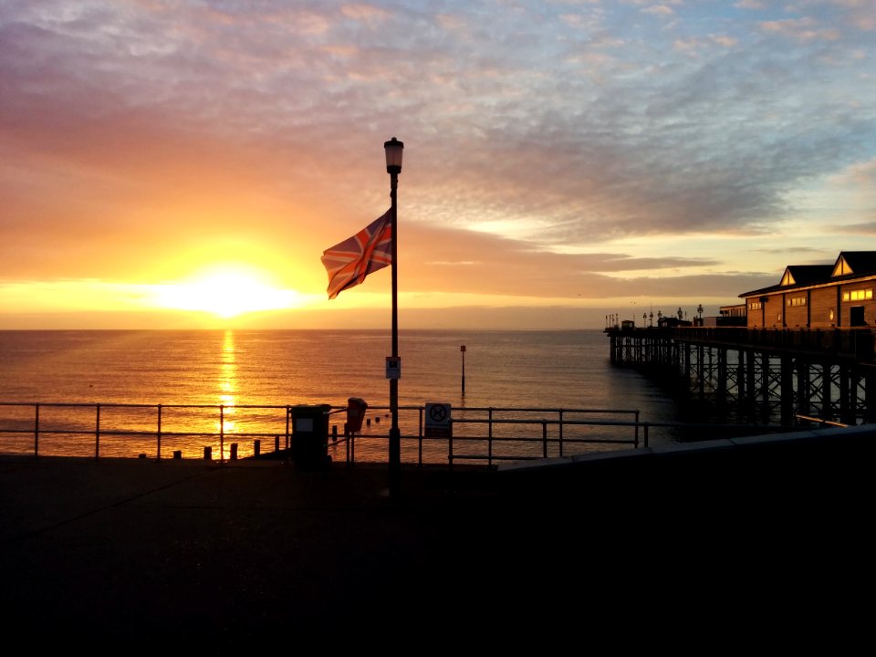 Pier Sunset Horizon Sky