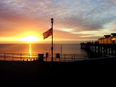 Pier Sunset Horizon Sky