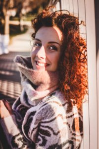 Woman Wearing White And Brown Shirt photo