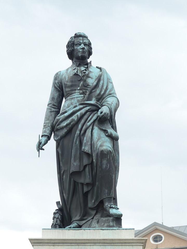 Bronze statue statue mozart square