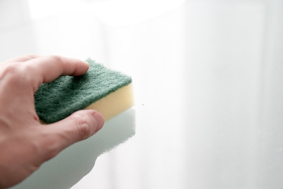 Sponge washcloth the hand
