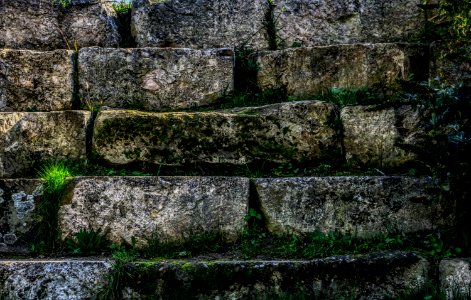 Wall Grass Stone Wall Ruins photo